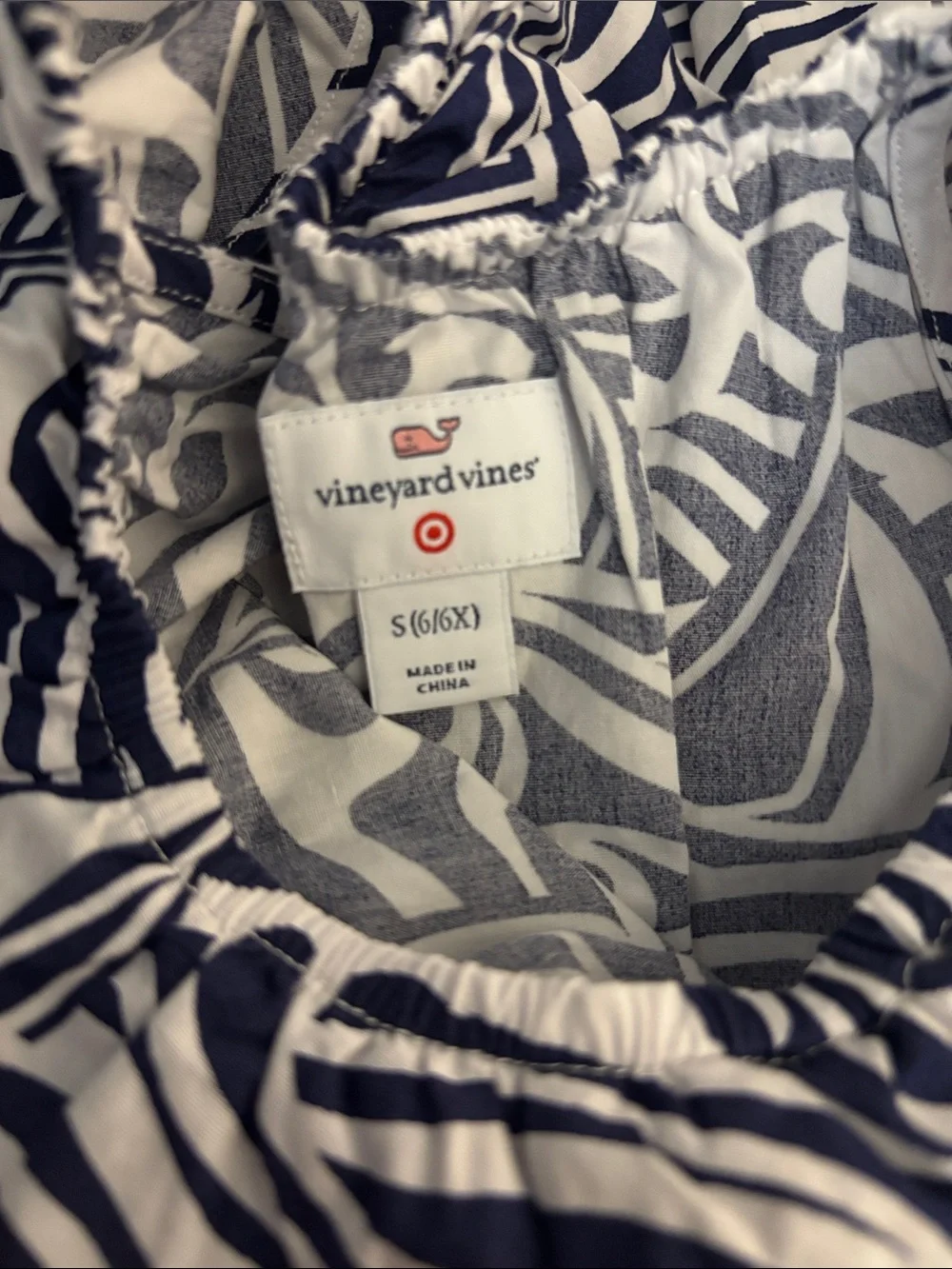 Vineyard Vines by Target Navy & White Sailboat Print Ruffled Dress 6/6X